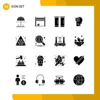 16 Icon Set Solid Style Icon Pack Glyph Symbols isolated on White Backgound for Responsive Website Designing vector