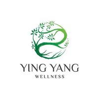 ying yang wellness logo design template inspiration vector