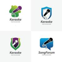 Set of Microphone Logo Design Templates vector