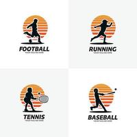 conjunto de plantillas de diseño de logotipo deportivo vector