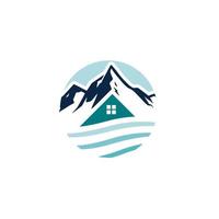 Inspiración en la plantilla de diseño del logotipo de Mountain Lodge Beach vector