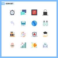 Universal Icon Symbols Group of 16 Modern Flat Colors of unlock safety sms padlock not Editable Pack of Creative Vector Design Elements