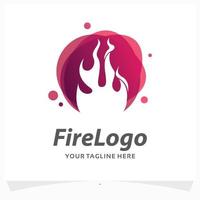fire logo design template vector