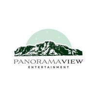 panorama mountain view logo design template vector