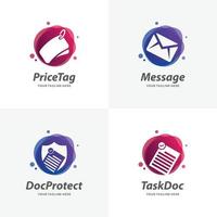 Set of Document Logo Design Templates vector