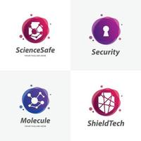 conjunto de plantillas de diseño de logotipo seguro de seguridad vector