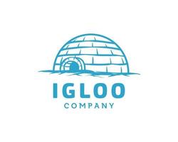 eskimo igloo ice house globe para plantilla de diseño de logotipo de congelación global vector