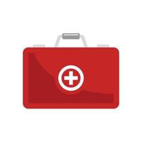 Diabetes first aid kit icon flat isolated vector