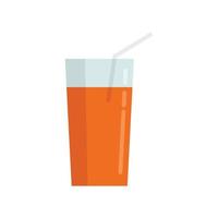 Juice glass icon flat isolated vector