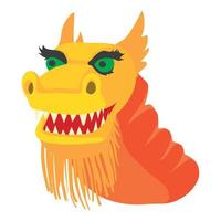 Chinese dragon icon, cartoon style vector