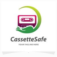 cassette care logo design template vector