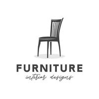 Wood Furniture Interior Logo Design Template Inspiration vector