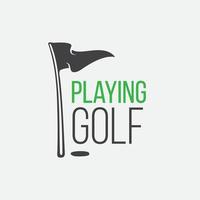 Playing Golf Logo Design Template vector