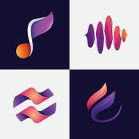 conjunto de diseño de logotipo abstracto degradado vector