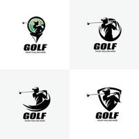 conjunto de plantillas de diseño de logotipos de golf vector