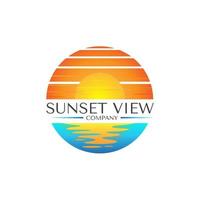 sunset view logo design template inspiration vector