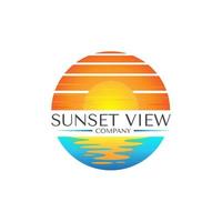 sunset view logo design template inspiration vector