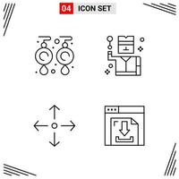 4 Icons Line Style Grid Based Creative Outline Symbols for Website Design Simple Line Icon Signs Isolated on White Background 4 Icon Set vector