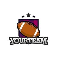 American Football or Rugby Sport Emblem logo design template