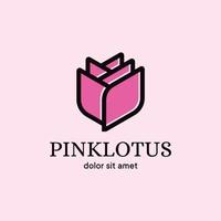 Pink Lotus Logo Design Template Inspiration - Vector