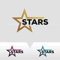 plantilla de diseño de logotipo de estrellas abstractas con fondo blanco vector