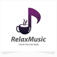 relax music logo design template vector