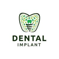 inspiración de plantilla de diseño de logotipo de implante dental vector