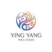 ying yang wellness logo design template inspiration vector