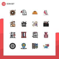 16 iconos creativos, signos y símbolos modernos de dinero, cara, casco, niña, mujer, elementos de diseño de vectores creativos editables