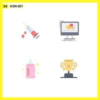 4 User Interface Flat Icon Pack of modern Signs and Symbols of dope baby drug editor nipple Editable Vector Design Elements