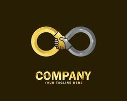 luxury gold infinity deal logo design template