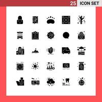 Universal Icon Symbols Group of 25 Modern Solid Glyphs of technology gadgets edict devices science Editable Vector Design Elements