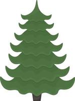 Cute green Christmas tree. Christmas tree without decorations. The Christmas tree. A large coniferous tree. Vector illustration isolated on a white background