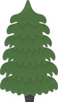 Christmas tree. Cute green forest spruce. The festive tree is a pine tree. Christmas tree without decorations. Vector illustration isolated on a white background