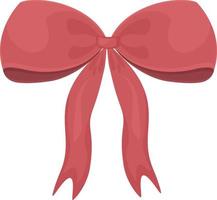Bow. Beautiful, bright, red bow for decorating Christmas trees, New Year gifts. A festive accessory.Vector illustration isolated on a white background vector