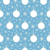 Seamless pattern with the image of Christmas balls and snowflakes. New Year s pattern. Christmas winter pattern for the print. Vector illustration