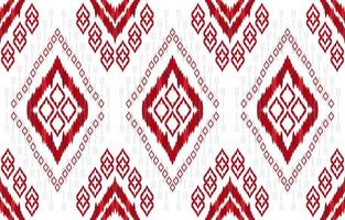 Red and silver ikat patterns. Geometric tribal vintage retro style. Ethnic fabric ikat seamless pattern. Indian navajo aztec ikat print vector. Design for backdrop texture fabric clothing textile. vector