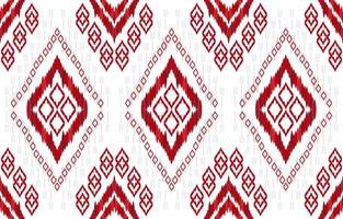 Red and silver ikat patterns. Geometric tribal vintage retro style. Ethnic fabric ikat seamless pattern. Indian navajo aztec ikat print vector. Design for backdrop texture fabric clothing textile. vector