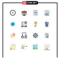 Pack of 16 Modern Flat Colors Signs and Symbols for Web Print Media such as globe meter party ampere paper Editable Pack of Creative Vector Design Elements