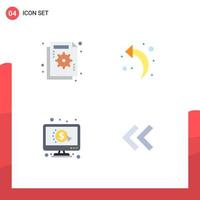 User Interface Pack of 4 Basic Flat Icons of analysis pay failure back ppc Editable Vector Design Elements