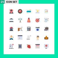 Universal Icon Symbols Group of 25 Modern Flat Colors of report pollution business garbage burn Editable Vector Design Elements