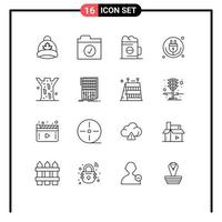 Outline Pack of 16 Universal Symbols of entomology iot beer internet of things plug Editable Vector Design Elements