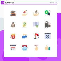 16 Universal Flat Colors Set for Web and Mobile Applications dollar chat bag cash hand Editable Pack of Creative Vector Design Elements