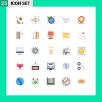 User Interface Pack of 25 Basic Flat Colors of ladder muslim green earth location shirt Editable Vector Design Elements