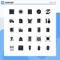 Set of 25 Modern UI Icons Symbols Signs for graduation cap business temperature rainy Editable Vector Design Elements