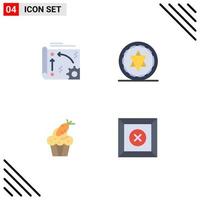 Flat Icon Pack of 4 Universal Symbols of app cup technology halloween easter Editable Vector Design Elements