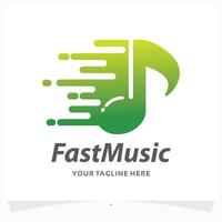 fast music logo design template vector