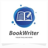 book writer logo design template vector