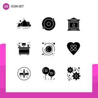 9 Creative Icons Modern Signs and Symbols of timer stopwatch fire workplace desk Editable Vector Design Elements