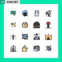 Group of 16 Flat Color Filled Lines Signs and Symbols for life city tick refrigerator electronic device Editable Creative Vector Design Elements